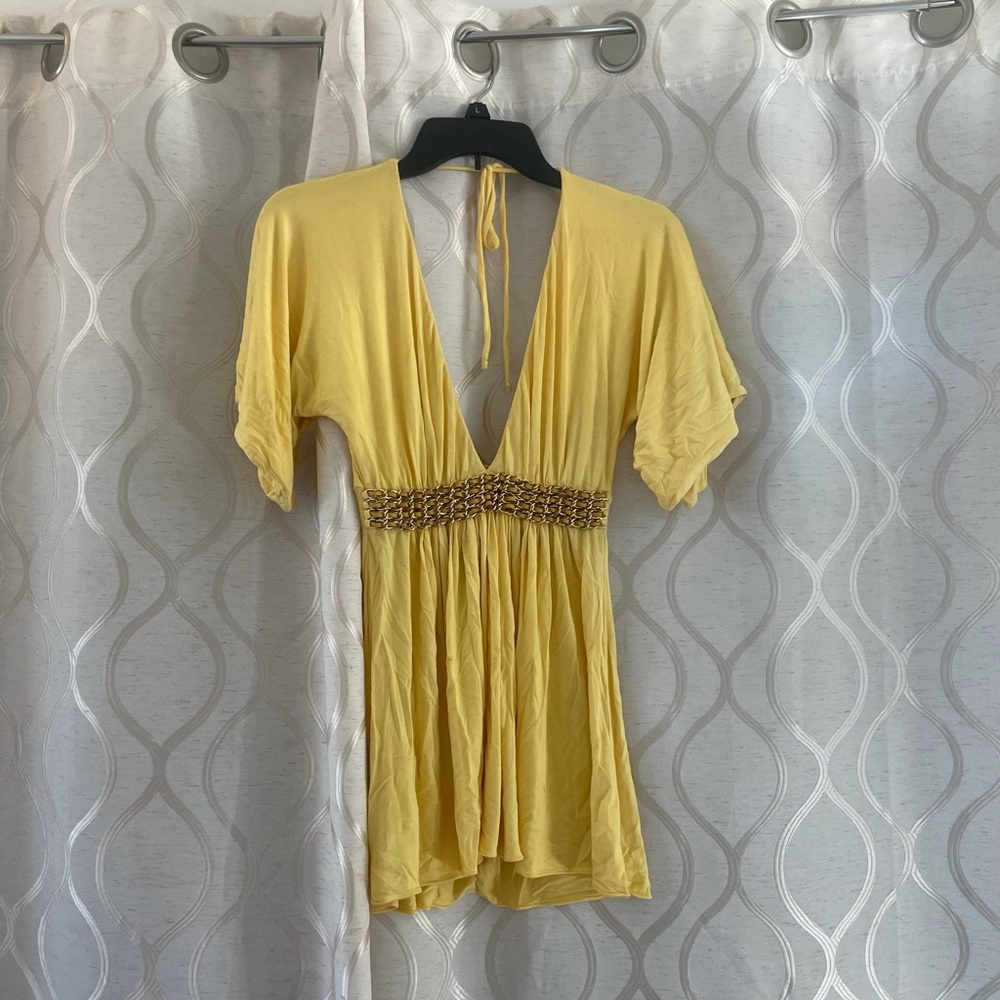 Sky Silk Top S Yellow